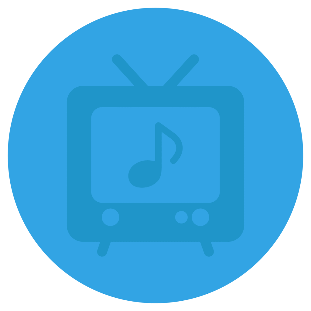 TV with music note - Bimbleyboo Video Page icon