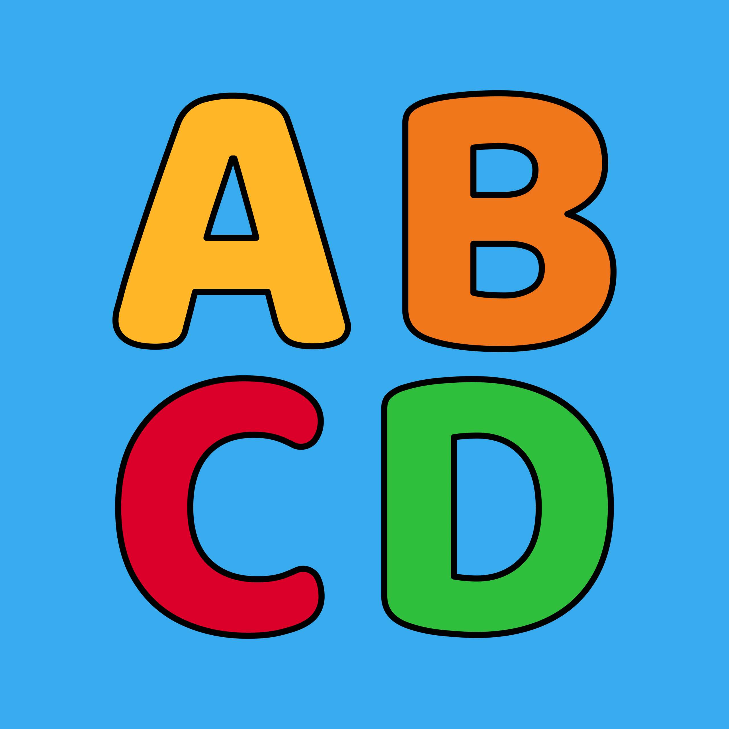 Alphabet and letters coloring pages for kids
