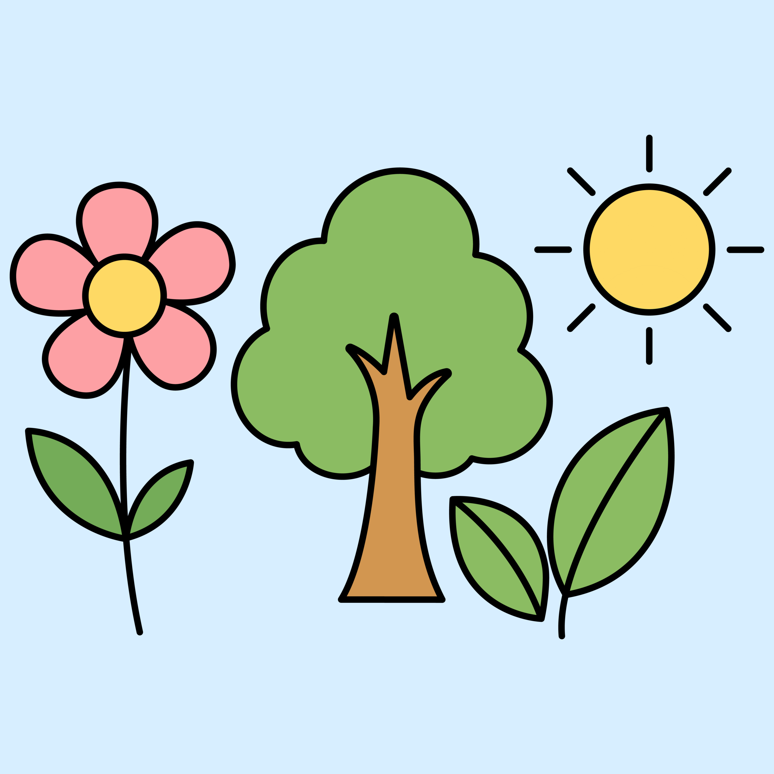 Nature Coloring Pages for Kids - Flowers, and Outdoor Printables