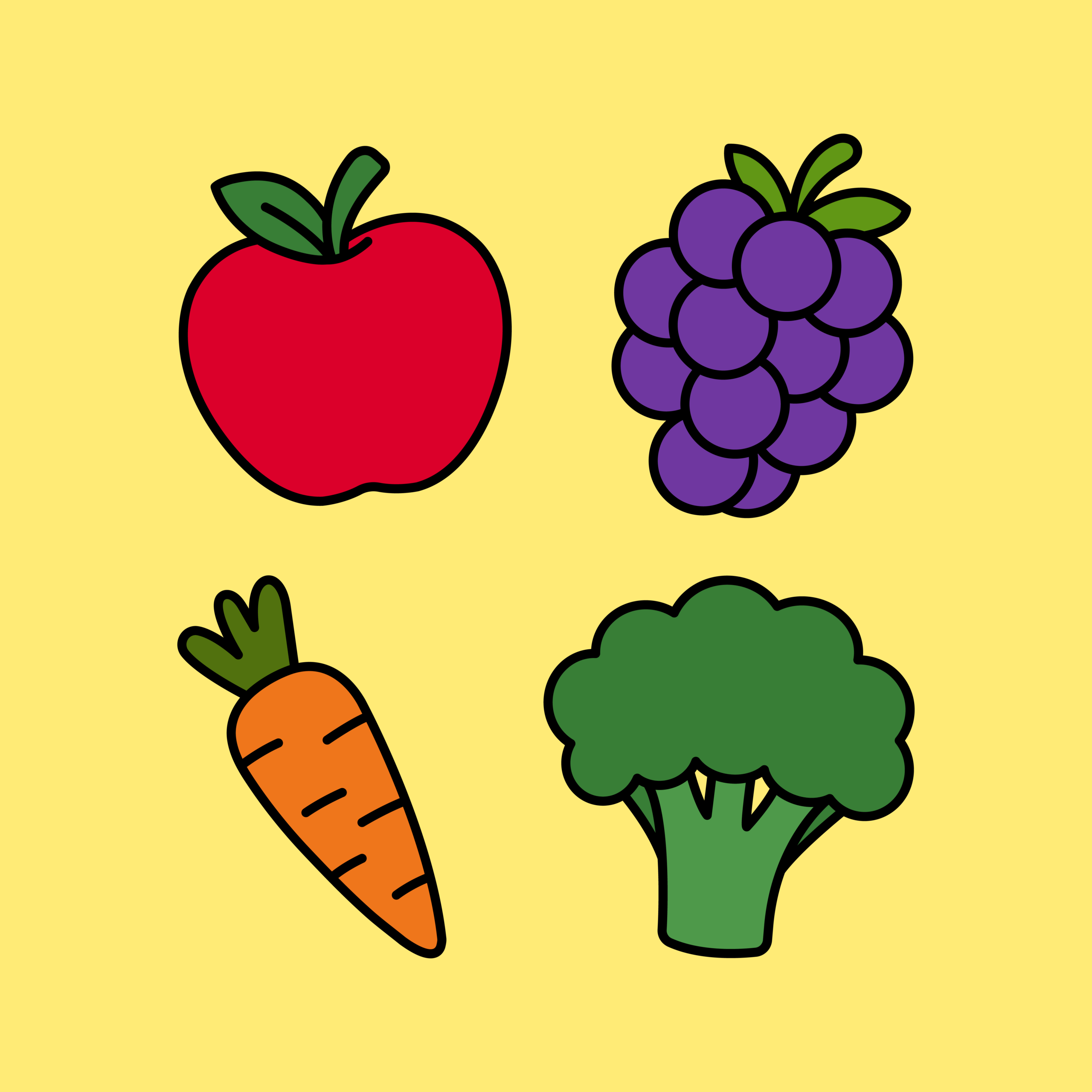 Food activities category icon with fruit and vegetable