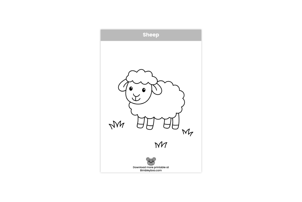 Sheep Coloring Page for Kids - Free Farm Animal Printable