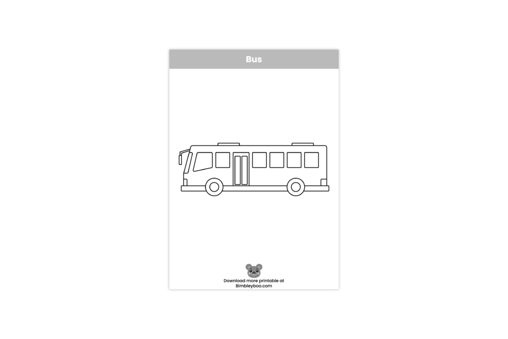 Bus coloring page for kids with a simple vehicle illustration