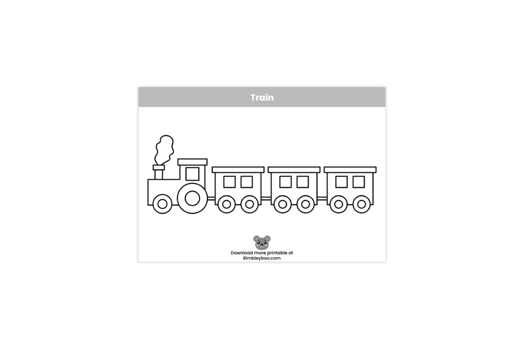 Train coloring page for kids printable transportation worksheet
