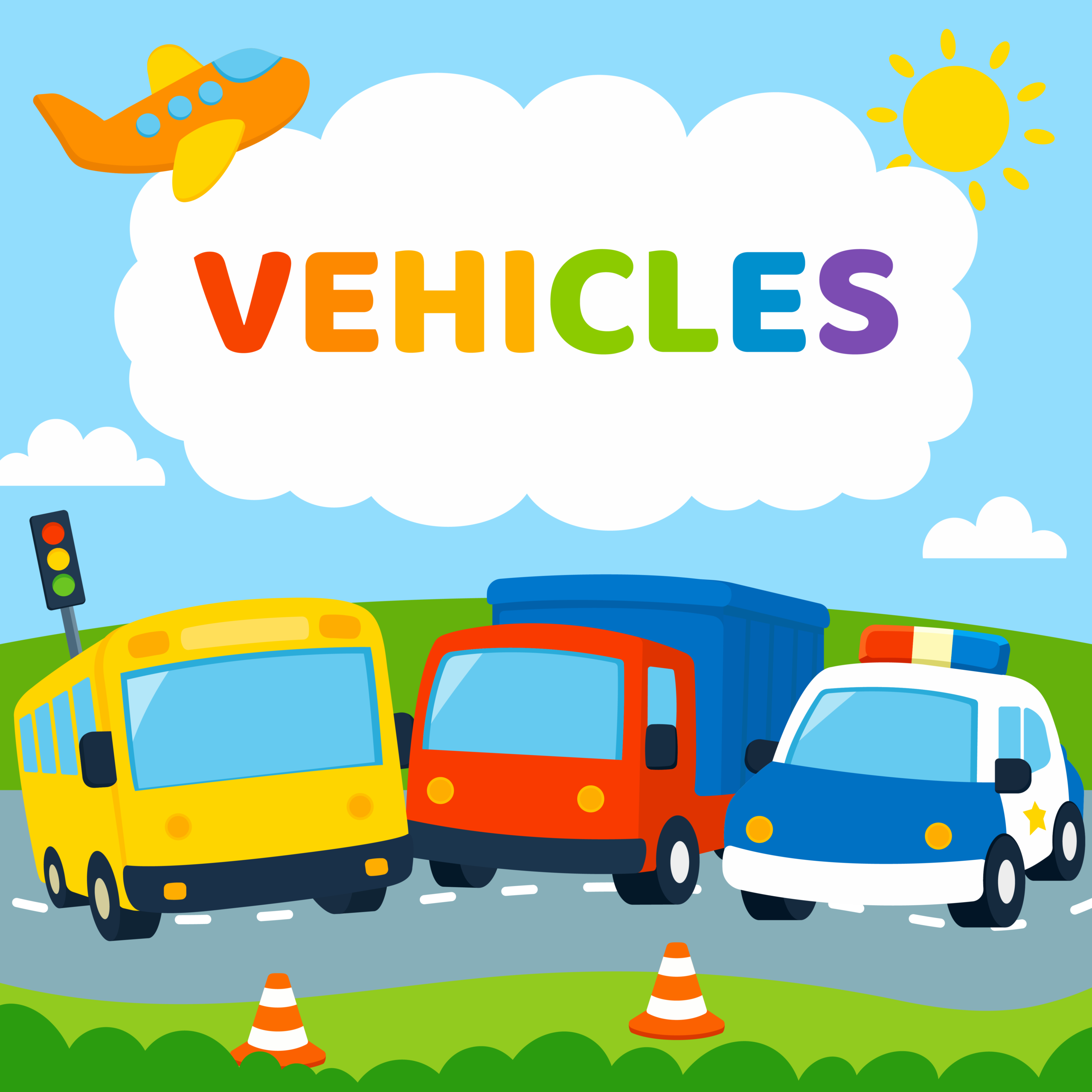 Vehicle coloring pages for kids featuring cars and transportation illustrations