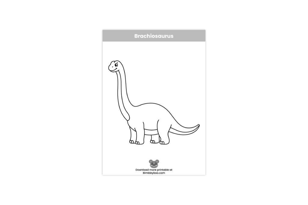 Printable Brachiosaurus coloring page for preschool and kindergarten