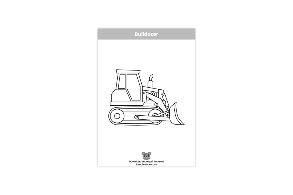 Bulldozer coloring page for kids printable construction vehicle worksheet