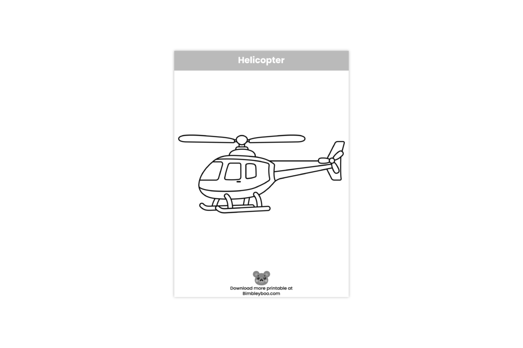 helicopter coloring page for kids printable flying vehicle