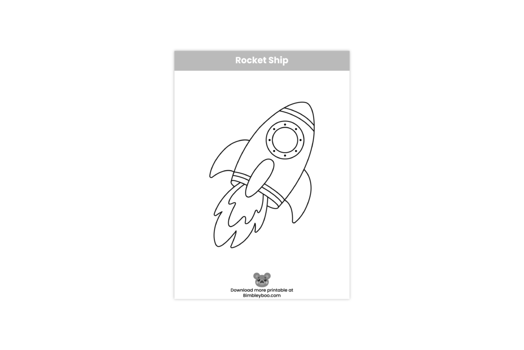 rocket ship coloring page for kids space printable
