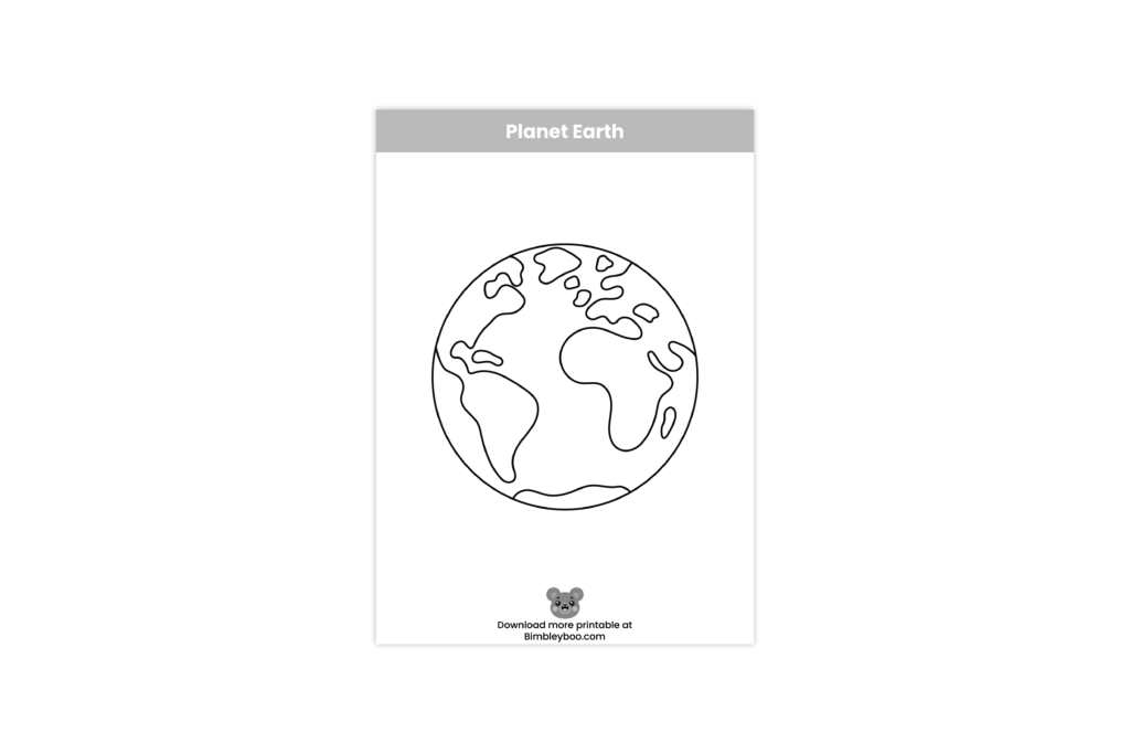 planet earth coloring page for kids printable space activity