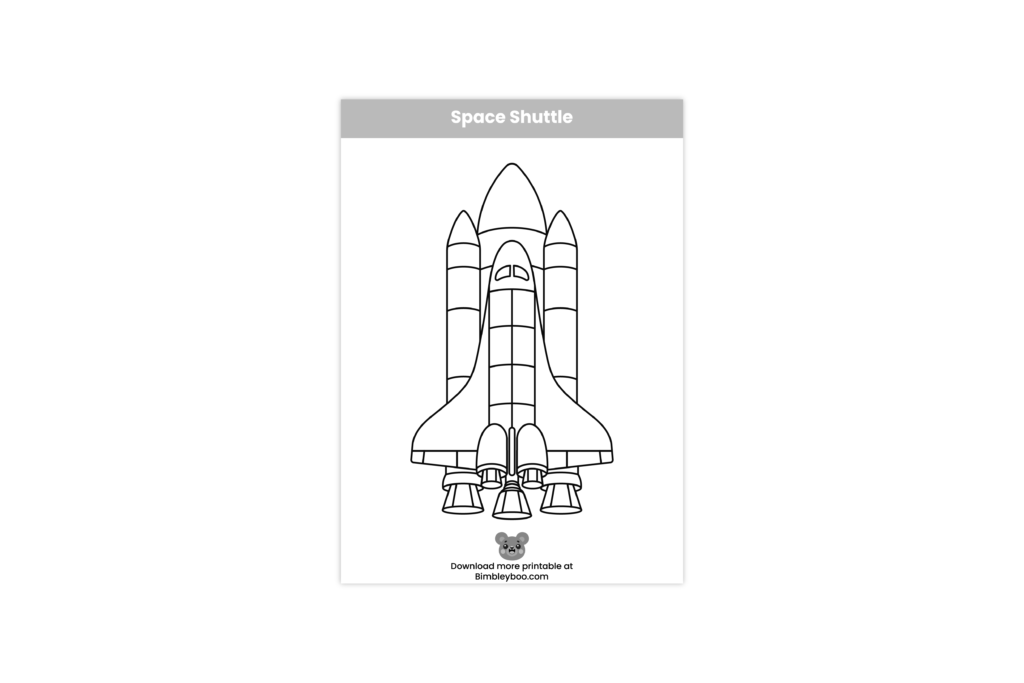 space shuttle coloring page for kids printable