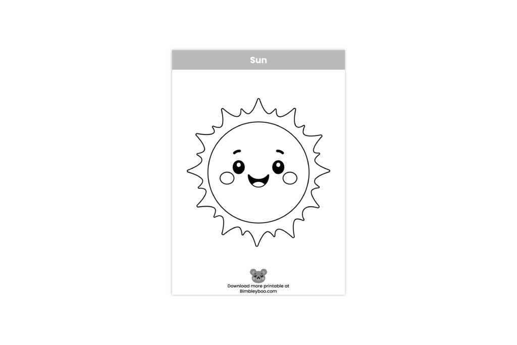 sun coloring page for kids solar system printable